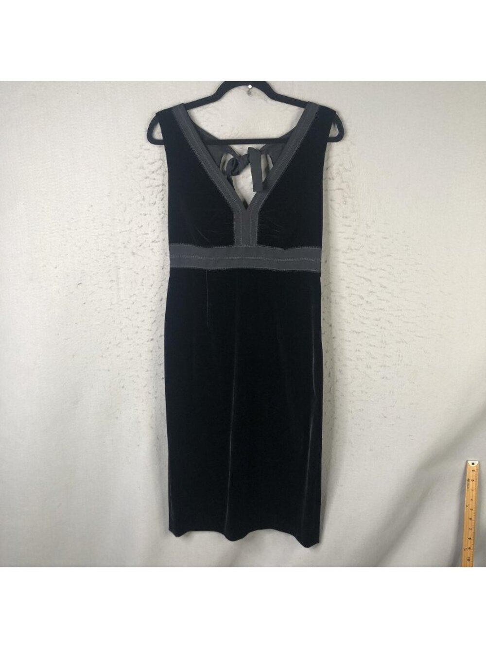 Yansi Fugel Dress Womens S Black Velvet Y2K Babydoll Statement Formal Party